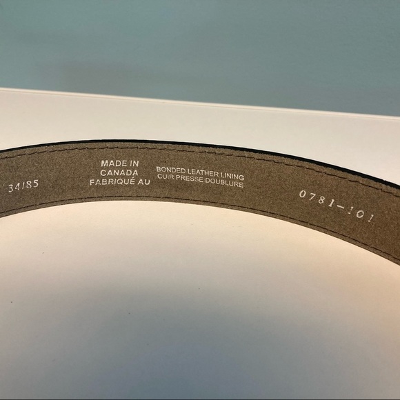 BELT Black Leather Made  in Canada - Picture 4 of 5